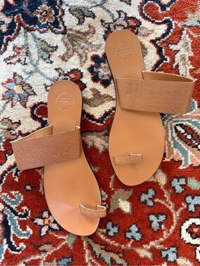 ATP ATELIER Astrid Lizard-Effect Leather Sandals size 38